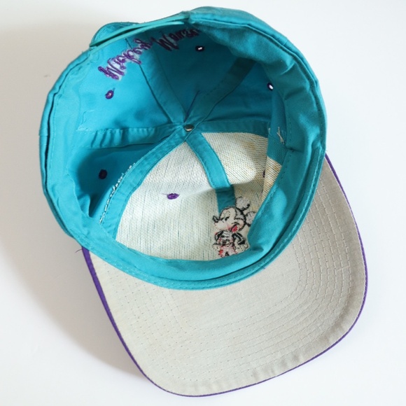 Vintage 90s Disney Mickey Mouse Snapback Purple & Green Baseball Cap / Adult Fre - Picture 4 of 6